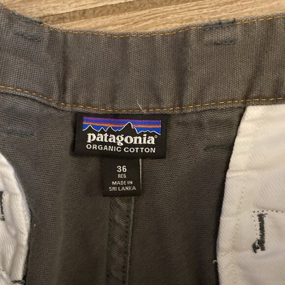 Patagonia Field Pants Men's size 36x32 Flat Front Organic Cotton Green/Gray - Picture 5 of 10